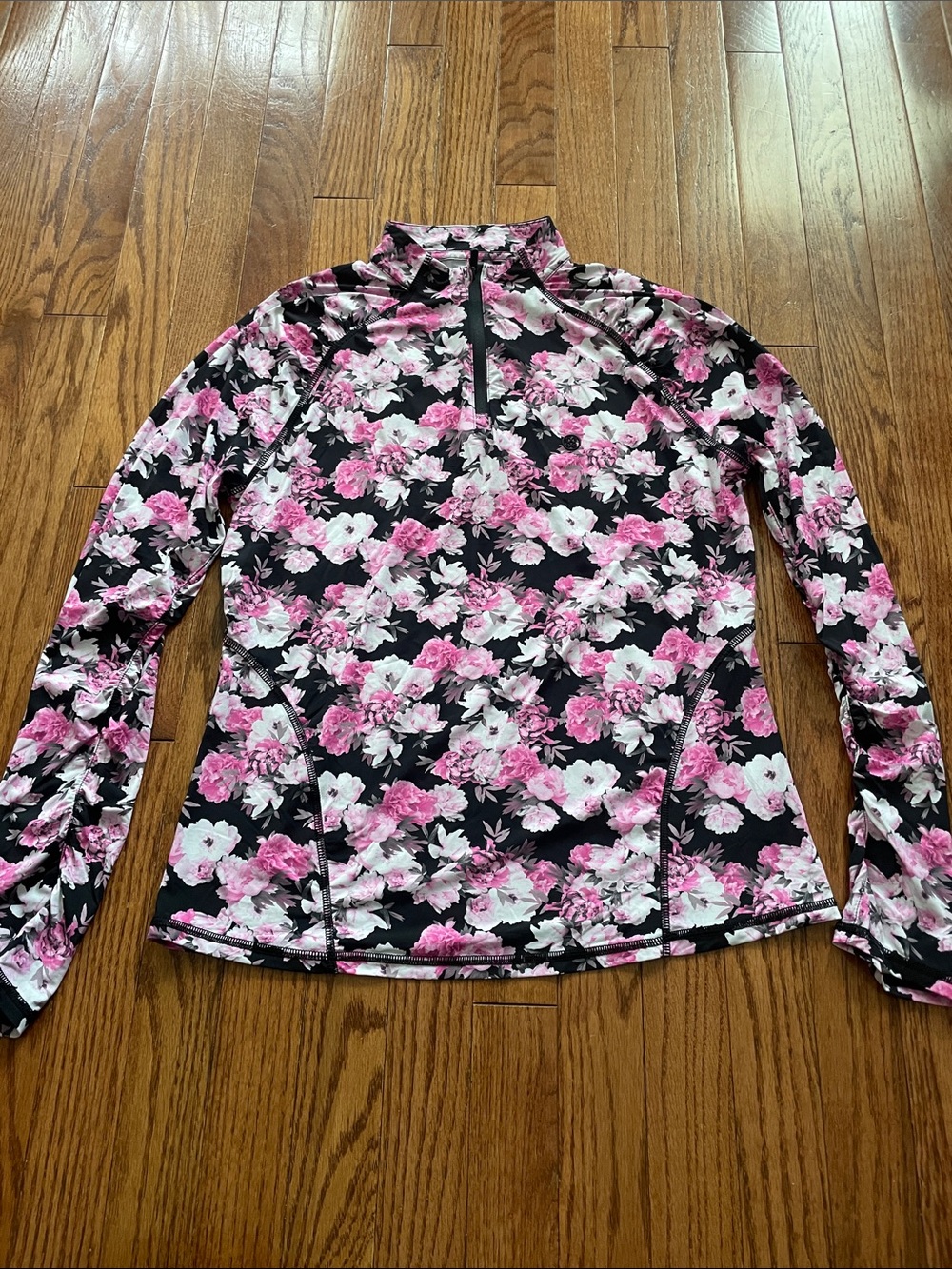 G/Fore Pink Black Floral 1/4 Zip Pullover Women’s Sz Medium